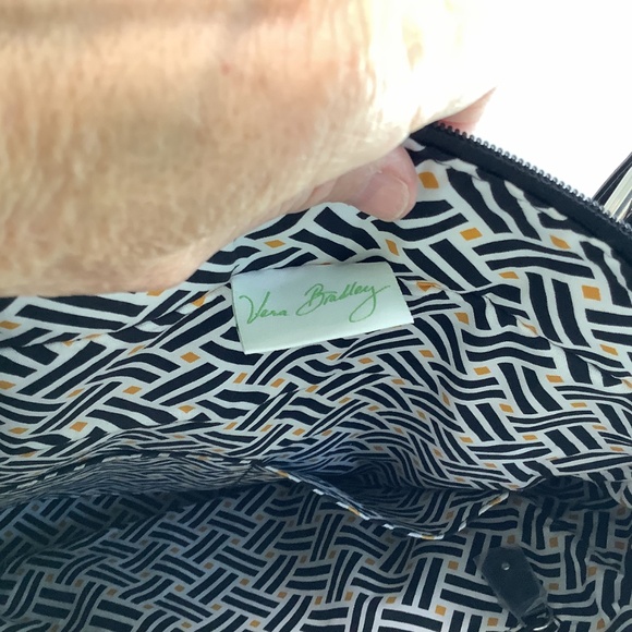 Vera Bradley Classic Quilted Microfiber and Patent Leather Large Black Tote Bag - Picture 12 of 13